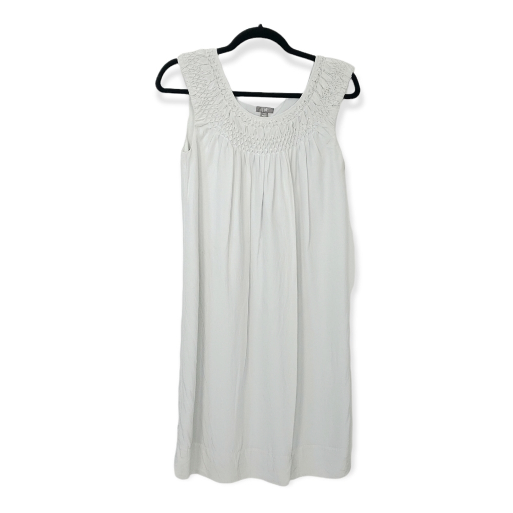 J. Jill smocked and tucked detail sleeveless silk pullover dress size xs